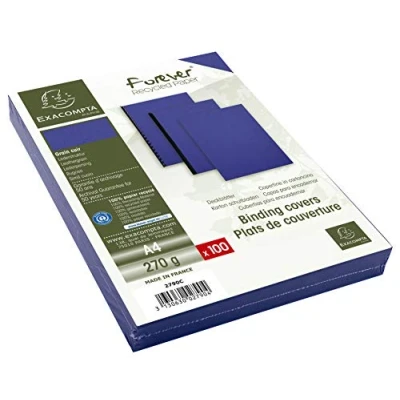 Obrázek Exacompta 2780C balení se 100 vložkami (EverCover, recyklovaný karton strukturou kůže, DIN A4, 270 g/m2), tmavě modrá ks