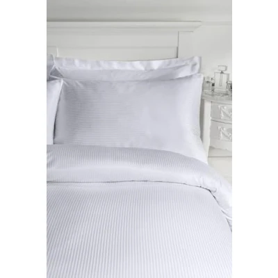 Obrázek Catherine Lansfield Vysoce kvalitní, pruhovaná saténová prostěradlo, šedá, Oxford Pillowcases