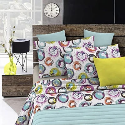 Obrázek Fantasy Italian Bed Linen ložní prádlo, Cerchi Astratti, malé dvojité, mikrovlákno, abstraktní kruhy