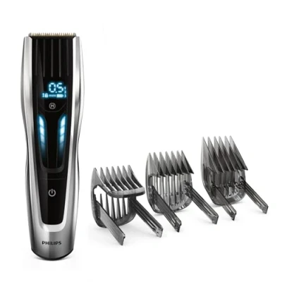 Obrázek Philips Zastřihovač vlasů Series 9000, digitální dotykové ovládání, ultimativní výkon, titanové čepele, 400 nastavení délek, 120 min bezdrátového provozu, model HC9450/15