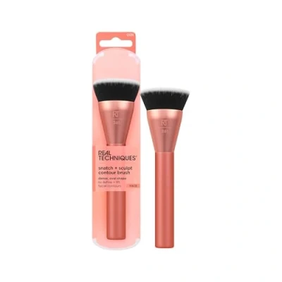 Obrázek Real Techniques Snatch + Sculpt Contour štětec na make up, pro tekuté a krémové kontury bronzer, plochá horní oválná hlava roztírání leštění, hustá, 1 kus