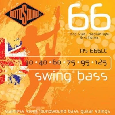 Obrázek Rotosound Struny pro E Bass Swing 66 Stainless Set 6 STR. RS666LC Medium Light 30 125