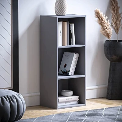 Obrázek Vida Designs Oxford knihovna se 3 patry, šedá ze dřeva
