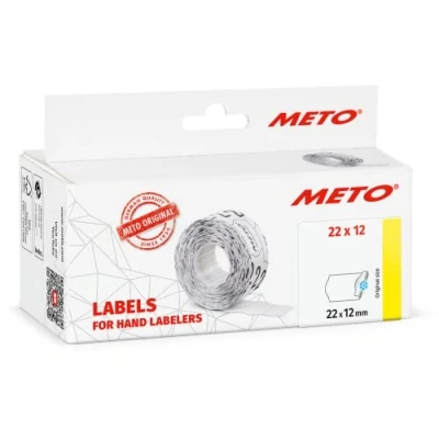 Obrázek Originální značkovače Meto 9517182 (22 x 12 mm, 6000 kusů, multifunkční permanentní hluboce chladivé, cenové etikety pro meto, Contact, Sato, Avery, Tovel, atd.) 6 roliček, bílé