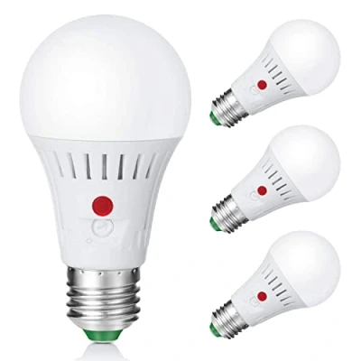 Obrázek Elrigs LED žárovka E27 s nastavitelným senzorem soumraku, 7 W světelný senzor, nahrazuje 60 W, nastavitelný senzor denního světla, studená bílá (6000 K), balení 4 ks