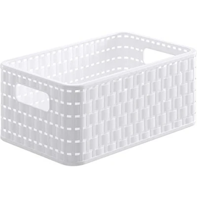 Obrázek Rotho Country úložný box 28 l v ratanovém vzhledu, plast (PP) bez BPA, bílý, A4+/28 (43,0 x 33,0 21,5 cm), bílý
