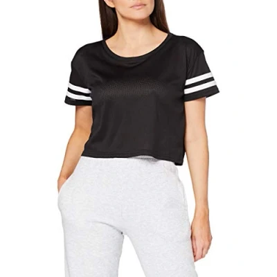 Obrázek Urban Classics dámské Mesh Short Tee, tričko, k dostání v mnoha různých barvách, velikosti XS až XL, Černá/bílá