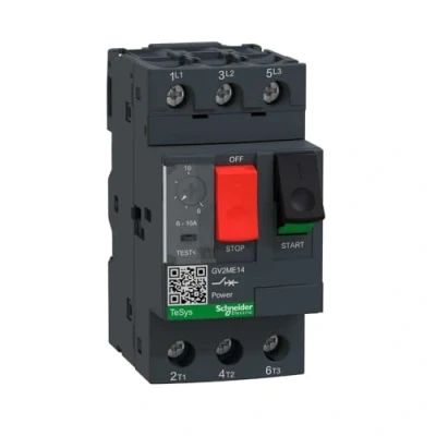 Obrázek GV2M14 GV2ME14C GV2 ME14C 6,0 10A GV2ME14 jistič motoru, TeSys GV2, 3P, 6 10 A, termomagnetický