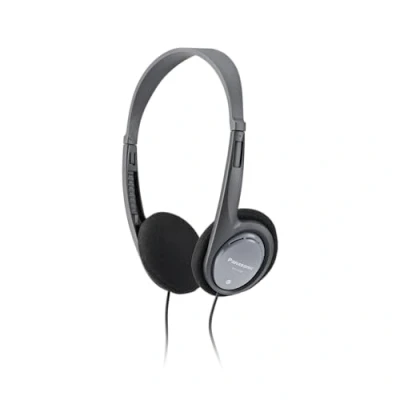 Obrázek Panasonic Stereofonní sluchátka RP HT090, lehká pro vynikající komfort, 5m kabel TV použití, 30mm reproduktor, šedá
