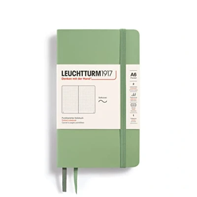 Obrázek LEUCHTTURM1917 363952 Poznámkový blok Pocket (A6), měkký obal, 123 očíslovaných stran, šalvěj, Dotted