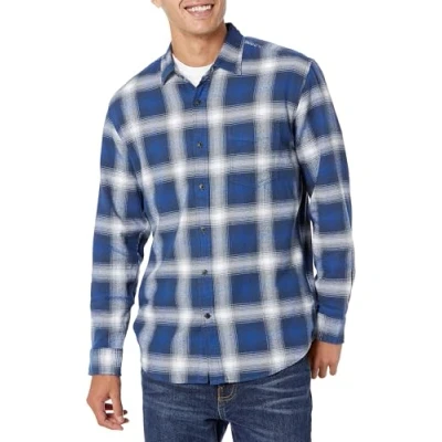 Obrázek Amazon Essentials Herren Langarmhemd aus Flanell (in Übergröße erhältlich), Blau Weiß Großes Karo, XS
