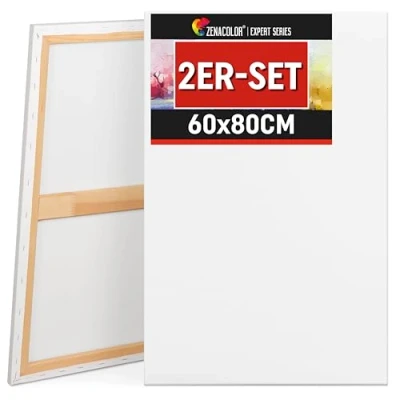 Obrázek Zenacolor Plátno k pomalování 60 x 80 sada ze 2 plátna vhodné pro všechny druhy barev na plátnech
