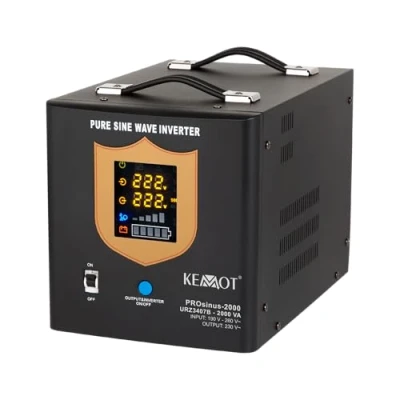 Obrázek Záložní napájení KEMOT PROsinus 1200 URZ3407B střídač čistý sinus funkce nabíjení 12 V 230 2000 VA/1200 W, černý