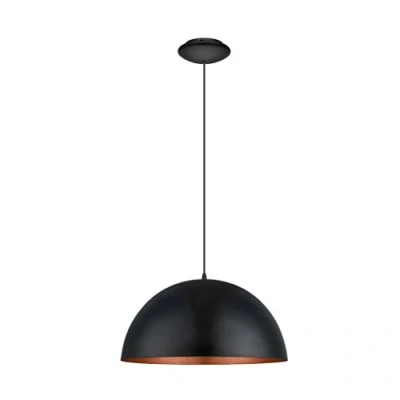 Obrázek EGLO Pendelleuchte Gaetano 1, 1 flammige Hängelampe Industrial, Hängeleuchte aus Stahl in Schwarz, Kupfer, Esstischlampe, Wohnzimmerlampe hängend mit E27 Fassung, Ø 53 cm