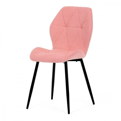 Obrázek Židle jídelní, růžová látka, černé kovové nohy CT 285 PINK2