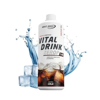 Obrázek Best Body Nutrition Vital Drink ZEROP® Cola, originální nápojový koncentrát sirup bez cukru, 1:80 vydává 80 litrů hotového nápoje, 1000 ml