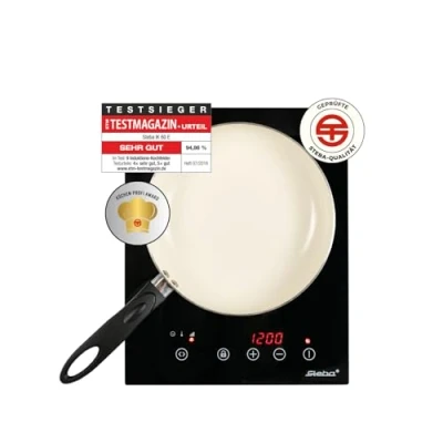Obrázek Steba Indukční plotýnka, skleněný keramický povrch na 28,0 x cm, možnost zabudování, 10 výkonových stupňů, Touch Control, 2000 W, IK 60 E