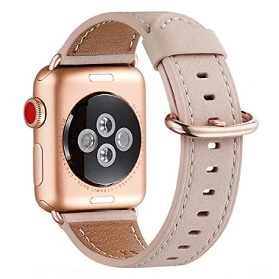 Obrázek WFEAGL kompatibilní pro hodinky Apple Watch 40 mm 41 38 mm, kožený pásek náhradní muže dámy s iWatch řady 10/9/8/7/6/5/4/3/2/1, SE (38 růžový pískový +