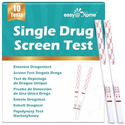 Obrázek 10 x testy na drogy pro konopí THC v moči: Easy@Home testovací proužky marihuany Rychlý test hašišky moči s vyříznutou hodnotou 50 ng/ml