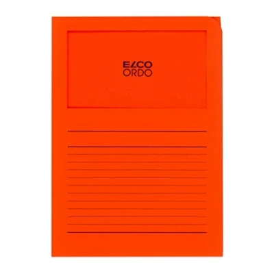 Obrázek Elco 73695.82 Ordo classico balení s 10 papírem na dokumenty potiskem linií, 220 x 310, 120 g, oranžová, okna: ano