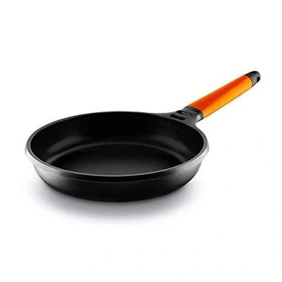 Obrázek Fundix potažená Grill pan pánev na z hliníku odlitek, indukční, s odnímatelným oranžovým rukojeť, 20 cm