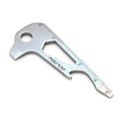 Obrázek POCARDO Multitool 12 v 1 multifunkční nástroj rozšíření pro organizér na klíče, přihrádka mince, svazek klíčů, pouzdro kroužek klíče malý dárek muže, stříbrná