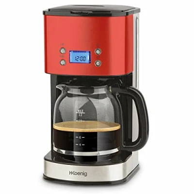 Obrázek H.Koenig MG30 Kaffeefiltermaschine / 12 20 Tassen 1,5 L LCD Bildschrim programmierbar rot