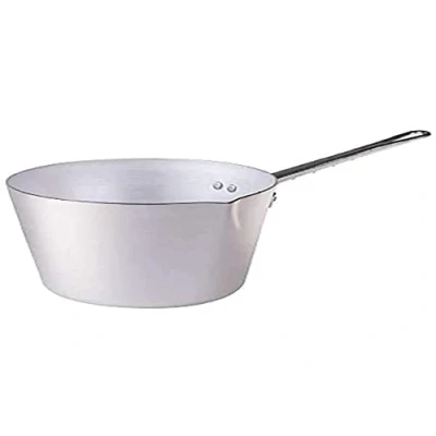 Obrázek Pentole Agnelli Hrnec, kónický tvar, se zobákem, BLTF hliník, rukojeť z ušlechtilé oceli, stříbrná barva 10 cm stříbrná/černá