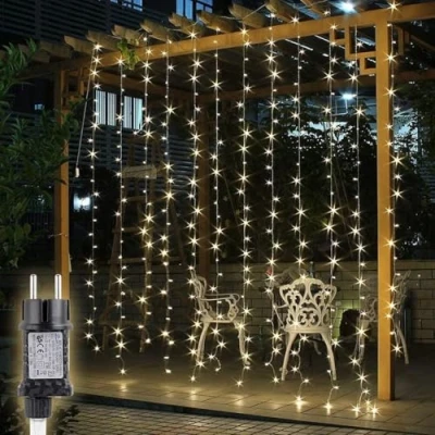 Obrázek LED světelný řetěz závěs od Salcar, 3 m x m, 6 9 vodotěsný řetěz, závěs, 3*3M