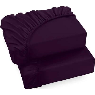 Obrázek Utopia Bedding Sada 2 napínacích prostěradel 180 x 200 cm fialové kartáčované napínací prostěradlo z mikrovlákna 35 hloubka tašky