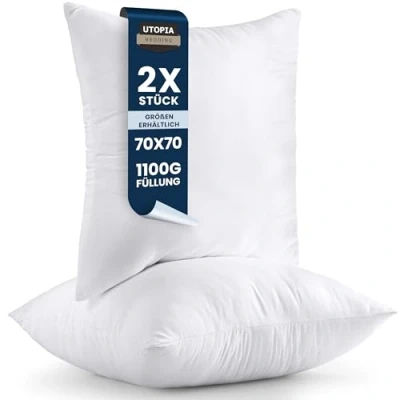 Obrázek Utopia Bedding Sada 2 ks výplní polštáře 70 x cm, vnitřní polštář výplň na pohovku (bílá)