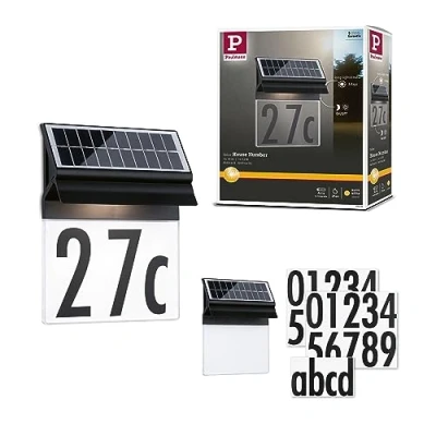 Obrázek Paulmann 94694 Solární LED venkovní svítidlo, osvětlení domovního čísla Neda IP44, 3000 K, 14 lm, černé