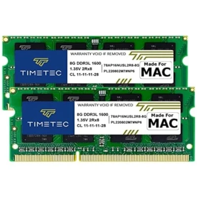 Obrázek Timetec 16GB KIT (2x8GB) kompatibilní s Apple DDR3L 1600MHz Pro Mac Book (počátek/konec 2011, polovina 2012), iMac (polovina roku konec 2012, začátek/konec 2013, 2014, 2015), Mini