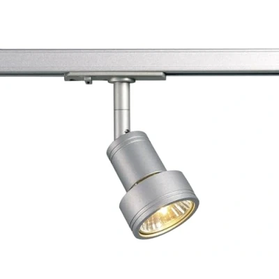 Obrázek SLV PURI LED kolejnicový zářič, otočný a 1fázový stropní svítidlo, systém, vnitřní osvětlení GU10, vč. 1fázového adaptéru, šedá