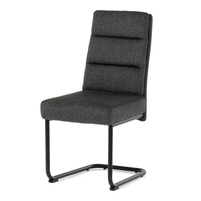 Obrázek Židle jídelní, taštičkové pružiny v sedáku, madlo na opěráku, tmavě šedá látka, černý kov DCL P3107 GREY2
