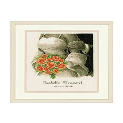 Obrázek Vervaco PN 0148429 pro 0012176 Zaehlmu vzor balení Svatební kytice vyšívání křížkovým stehem K Auszaehlen, Aida, Bílá, 19 x 24 0,30 cm
