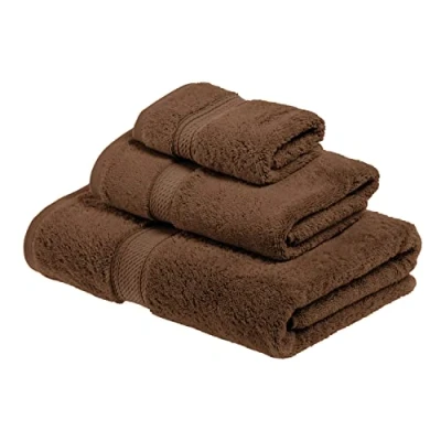 Obrázek Superior 3 teiliges Handtuchset, Baumwolle, schokoladenfarben, 900 Gramm