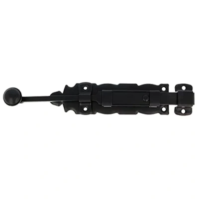Obrázek Amig Türriegel aus Stahl Bolzenriegel Mod. 411 Türschloss in Schwarz Torschlossriegel Türschieber Maße: 250 x 35 Aufschraubschloss Geeignet für Fenster