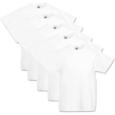 Obrázek GIDUTEX Dětské tričko by Fruit of The Loom Valueweight Unisex 104 116 128 140 152, bílá,