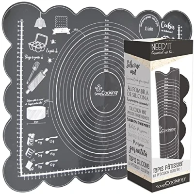 Obrázek ScrapCooking 5254 Teppich Patissier, Silikon, Grau Anthrazit, 60 x 43,5 0,2 cm