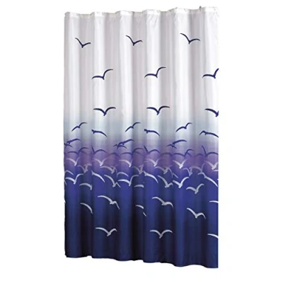 Obrázek MSV Sprchový závěs proti plísním antibakteriální, lze prát, vodotěsný, s 12 kroužky do sprchového závěsu polyester, &quot;rack&quot; 180 x 200 cm