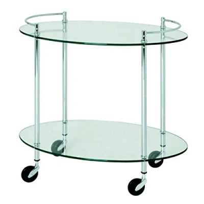 Obrázek HAKU Möbel Servírovací vozík chrom, kov, bezpečnostní sklo 8 mm rozměry: Š 68 cm x V 63 H 46 cm, styl: Contemporary