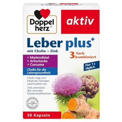 Obrázek Doppelherz Játra plus s cholinem přispívajícím k zachování normální funkce jater a normálnímu metabolismu tuků 30 kapslí