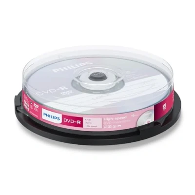 Obrázek Philips DVD R polotovary (4,7 GB data/120 minut video, 16x vysokorychlostní nahrávání, vřeteno 10)