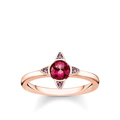 Obrázek Thomas Sabo Dámský prsten barevné kameny růžové 925 sterlingové stříbro pozlacené růžovým zlatem TR2263 540 10 56, kámen, sklo.