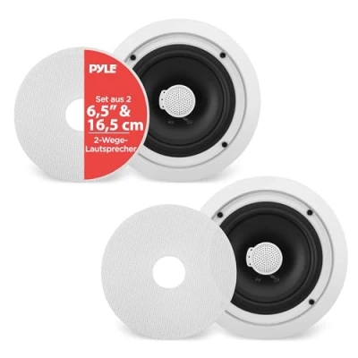 Obrázek Pyle PDIC60 Lautsprecher, 2.0 Kanäle, Verkabelt, Terminal, Weiß, 125 W, 65 22000 Hz