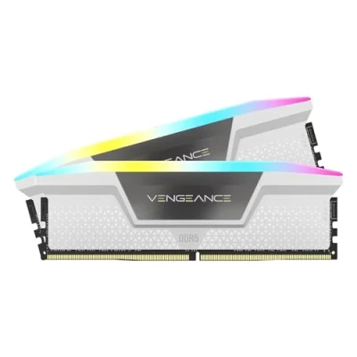 Obrázek CORSAIR Vengeance RGB DDR5 RAM 32GB (2x16GB) 6000MHz CL30 Intel XMP iCUE Kompatibler Computerspeicher Weiß (CMH32GX5M2B6000C30W)