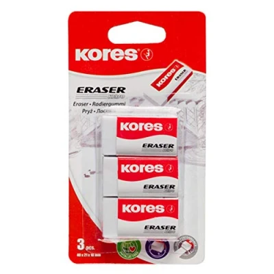 Obrázek KORES RG40311, 3 Stück Radiergummis weiß auf Blister