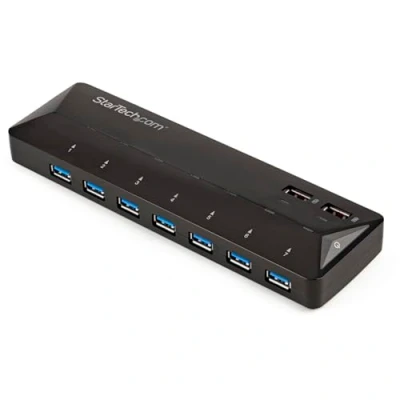 Obrázek StarTech.com 7 Port USB 3.0 Hub plus dediziertem Ladeport, 2 x 2,4A Port, Desktop und Schnellladestation