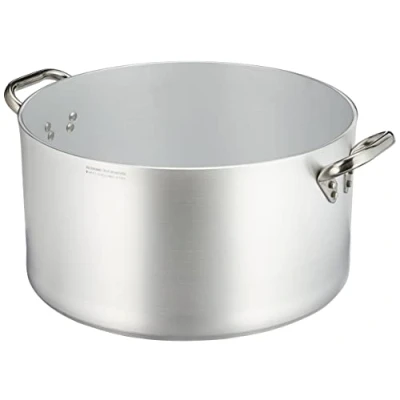 Obrázek Pentole Agnelli Linea Alluminio Professionale 5mm válcový hrnec na vaření s vysokým radiánem, hliník, stříbrná/černá, 36 cm